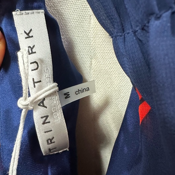 Trina Turk Silvery Dress 3/4 Balloon Sleeve A-line Gathered Size Medium BNWT - Picture 10 of 10